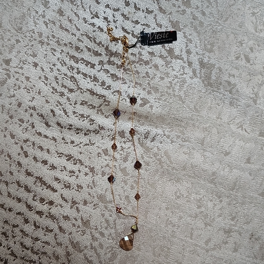 Vieste Gold and Brown Layered Necklace with Modern Design - Picture 9 of 10
